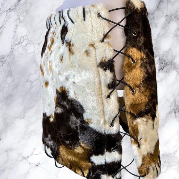 AKIRA Dont Think About It Cow Print Mini Skirt - Picture 8 of 12